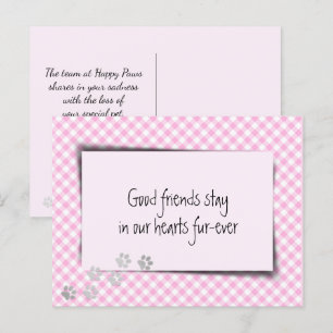 Roze Gingham Huisdierverlies van Dierenarts Briefkaart