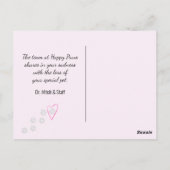 Roze Gingham Huisdierverlies Van Dierenarts Briefkaart (Achterkant)
