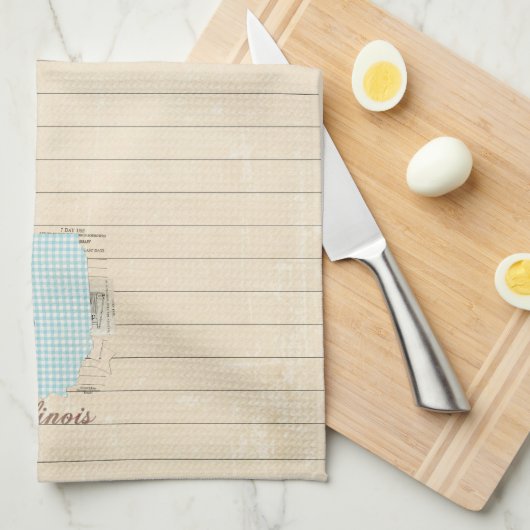 Roze Gingham Illinois State Patroon Keuken Handdoe Theedoek (Quarter Fold)