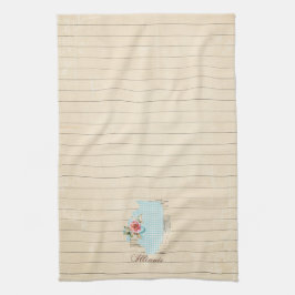 Roze Gingham Illinois State Patroon Keuken Handdoe Theedoek