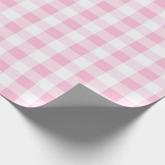 Roze gingham inpakpapier (Hoek)