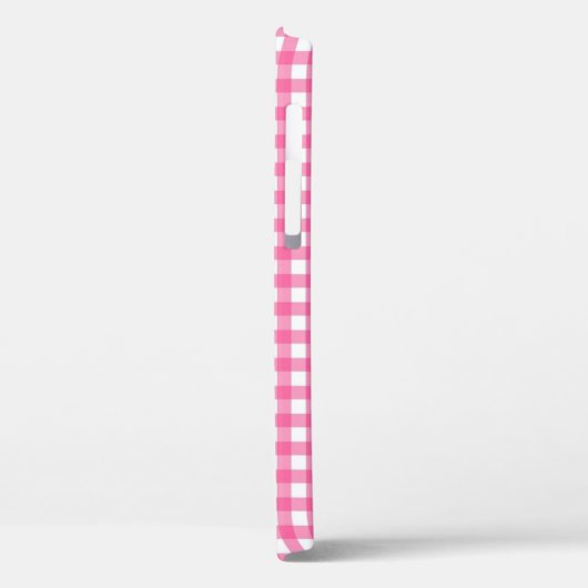 Roze Gingham iPhone Case (Achterkant / Links)