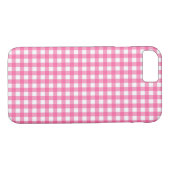 Roze Gingham iPhone Case (Achterkant (Horizontaal))