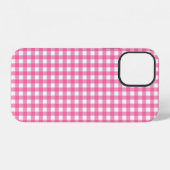 Roze Gingham iPhone Case Hoesje (Achterkant horizontaal)