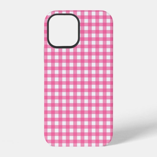 Roze Gingham iPhone Case Hoesje (Achterkant)