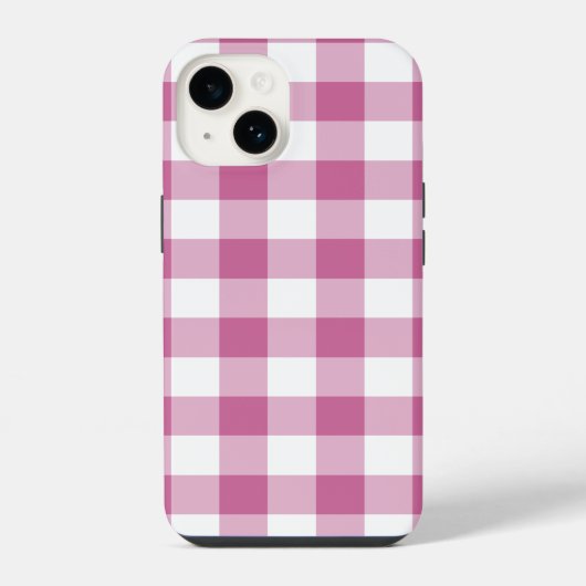 Roze Gingham iPhone Hoesje (Achterkant)
