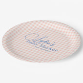 Roze Gingham Karo Peel en Stick Behang Papieren Bordje (Gekanteld)