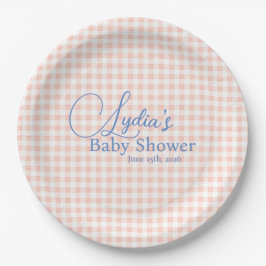 Roze Gingham Karo Peel en Stick Behang Papieren Bordje