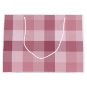 Roze Gingham Karo Streepjes Design Groot Cadeauzakje (Voorkant)