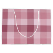 Roze Gingham Karo Streepjes Design Groot Cadeauzakje (Achterkant)