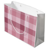 Roze Gingham Karo Streepjes Design Groot Cadeauzakje (Achterkant Gekanteld)