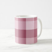 Roze Gingham Karo Streepjes Design Koffiemok (Voorkant rechts)