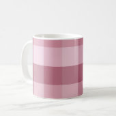 Roze Gingham Karo Streepjes Design Koffiemok (Voorkant links)