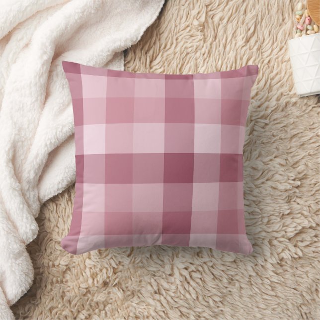 Roze Gingham Karo Streepjes Design Kussen (Deken)