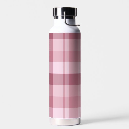 Roze Gingham Karo Streepjes Design Waterfles (Links)