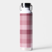 Roze Gingham Karo Streepjes Design Waterfles (Voorkant)