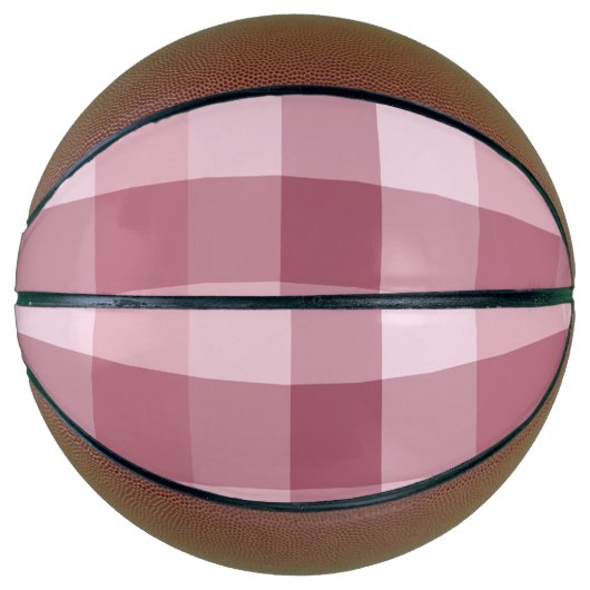 Roze Gingham Karo Tartan Design Basketbal (Voorkant)
