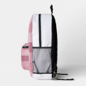Roze Gingham Karo Tartan Design Bedrukte Rugzak (Rechts)
