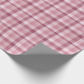 Roze Gingham Karo Tartan Design Cadeaupapier (Hoek)