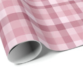 Roze Gingham Karo Tartan Design Cadeaupapier (Rol Hoek)