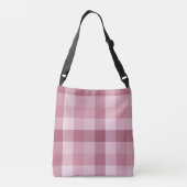 Roze Gingham Karo Tartan Design Crossbody Tas (Achterkant)