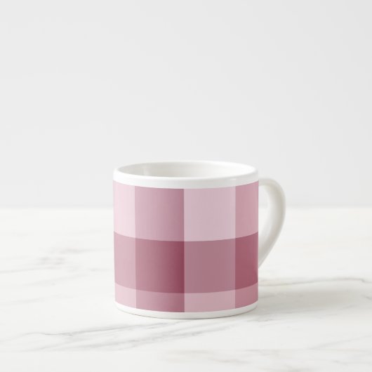 Roze Gingham Karo Tartan Design Espresso Kop (Voorkant rechts)
