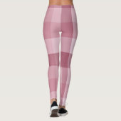 Roze Gingham Karo Tartan Design Leggings (Achterkant)