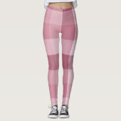 Roze Gingham Karo Tartan Design Leggings (Voorkant)