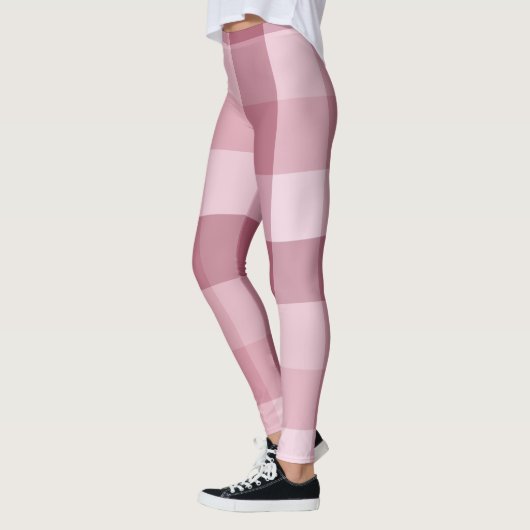 Roze Gingham Karo Tartan Design Leggings (Links)