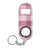 Roze Gingham Karo Tartan Design Mini Flessenopener (Voorkant)