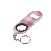 Roze Gingham Karo Tartan Design Mini Flessenopener (Achterkant Gekanteld)