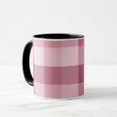 Roze Gingham Karo Tartan Design Mok (Voorkant links)