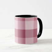 Roze Gingham Karo Tartan Design Mok (Voorkant rechts)