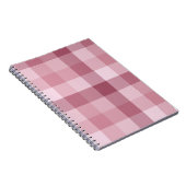 Roze Gingham Karo Tartan Design Notitieboek (Rechterzijde)