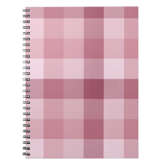 Roze Gingham Karo Tartan Design Notitieboek (Voorkant)