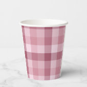 Roze Gingham Karo Tartan Design Papieren Bekers (Achterkant)