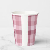 Roze Gingham Karo Tartan Design Papieren Bekers (Links)