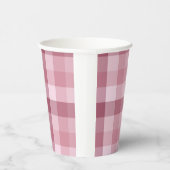 Roze Gingham Karo Tartan Design Papieren Bekers (Rechts)