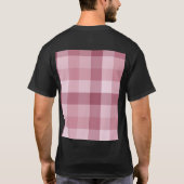 Roze Gingham Karo Tartan Design T-shirt (Achterkant)