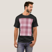 Roze Gingham Karo Tartan Design T-shirt (Voorkant volledig)