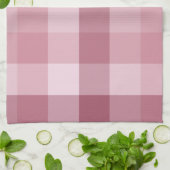 Roze Gingham Karo Tartan Design Theedoek (Gevouwen)
