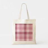 Roze Gingham Karo Tartan Design Tote Bag (Achterkant)