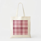 Roze Gingham Karo Tartan Design Tote Bag (Voorkant)