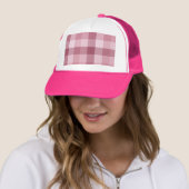 Roze Gingham Karo Tartan Design Trucker Pet (In situ)