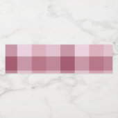 Roze Gingham Karo Tartan Design Waterfles Etiket (Enkel label)