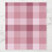 Roze Gingham Karo Tartan Design Wijn Etiket (Enkel label)