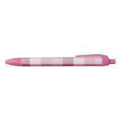 Roze Gingham Karo Tartan Design Zwarte Inkt Pen (Bovenkant)