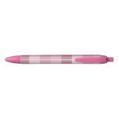 Roze Gingham Karo Tartan Design Zwarte Inkt Pen (Achterkant)