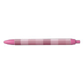 Roze Gingham Karo Tartan Design Zwarte Inkt Pen (Voorkant)