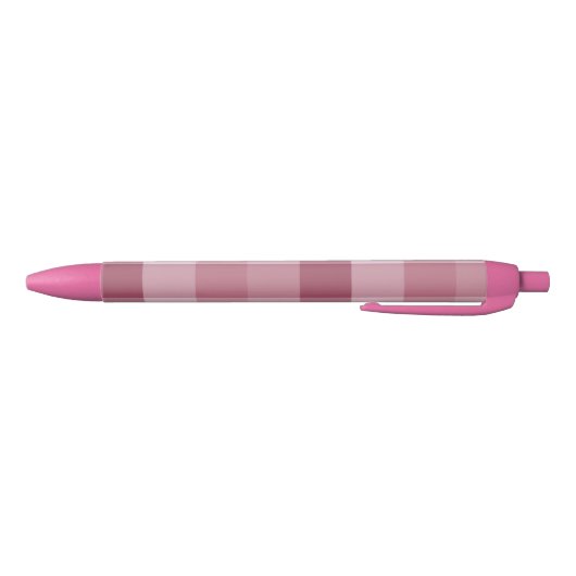 Roze Gingham Karo Tartan Design Zwarte Inkt Pen (Bodem)